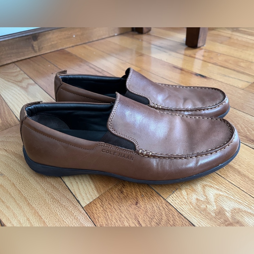 Cole Haan New Harbour Venetian II Slip On Brown Leather Loafers‎ Size 11